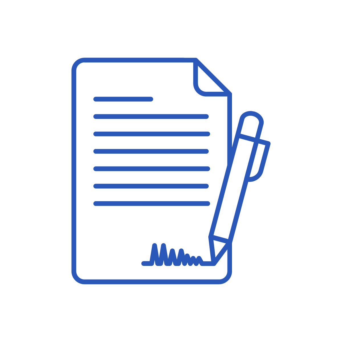 Contract with pen icon for the Law Office of James R. Bennett in Orlando and Antwerpen